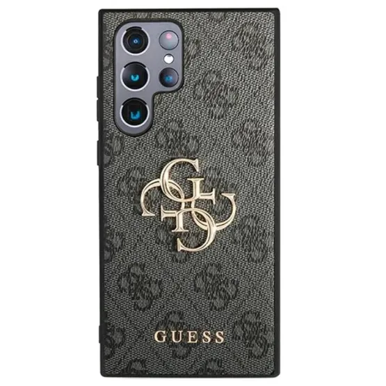 Гръб Guess PU 4G Metal Logo Case за Samsung Galaxy S22 Ultra - Сив