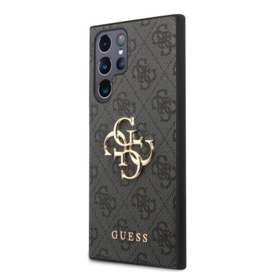 Гръб Guess PU 4G Metal Logo Case за Samsung Galaxy S23 Ultra - Сив