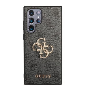 Гръб Guess PU 4G Metal Logo Case за Samsung Galaxy S23 Ultra - Сив