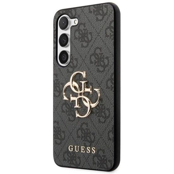Гръб Guess PU 4G Metal Logo Case за Samsung Galaxy S24 Plus - Сив