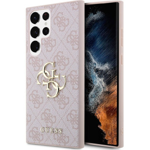 Гръб Guess PU 4G Metal Logo Case за Samsung Galaxy S24 Ultra - Розов