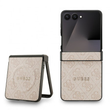 Гръб Guess PU Leather 4G Colored Ring Magnetic Case за Samsung Galaxy Z Flip 7 - Розов