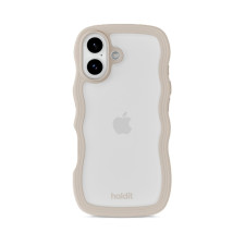 Гръб Holdit Wavy за iPhone 17 - Бежов/Прозрачен