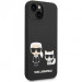 Гръб Karl Lagerfeld and Choupette Liquid Silicone Case за iPhone 14 Plus - Черен