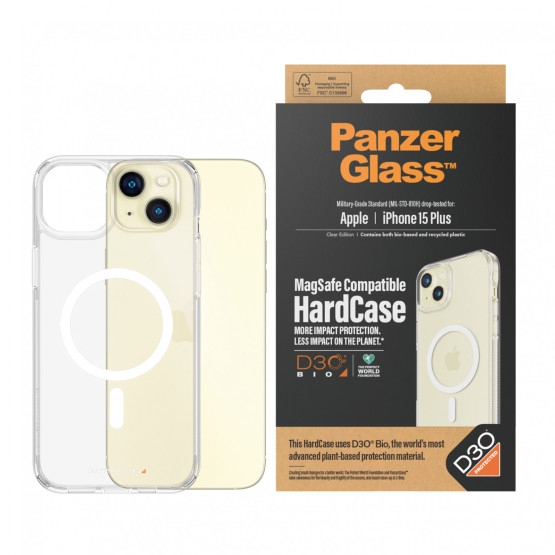 Гръб PanzerGlass за Apple iPhone 15 Plus HardCase MagSafe with D3O - Порзрачен