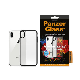 Гръб PanzerGlass за IPhone XS Max Clear Case - Черна рамка