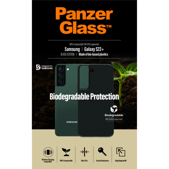 Гръб PanzerGlass за Samsung S22 Plus, Biodegradable, Черен