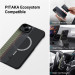 Гръб Pitaka Fusion Weaving MagEZ Case 3 за iPhone14 - Черно/зелем