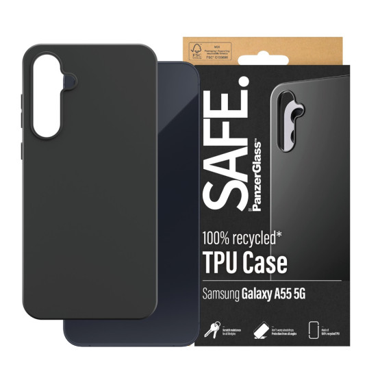 Гръб Safe за Samsung Galaxy A55 5G, TPU, Черен