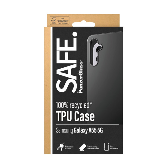 Гръб Safe за Samsung Galaxy A55 5G, TPU, Черен
