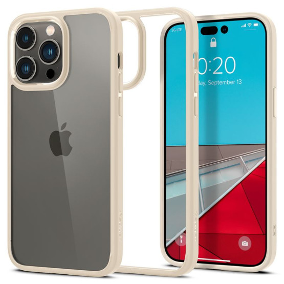 Гръб Spigen Crystal Hybrid за iPhone 14 Pro Max - Sand beige