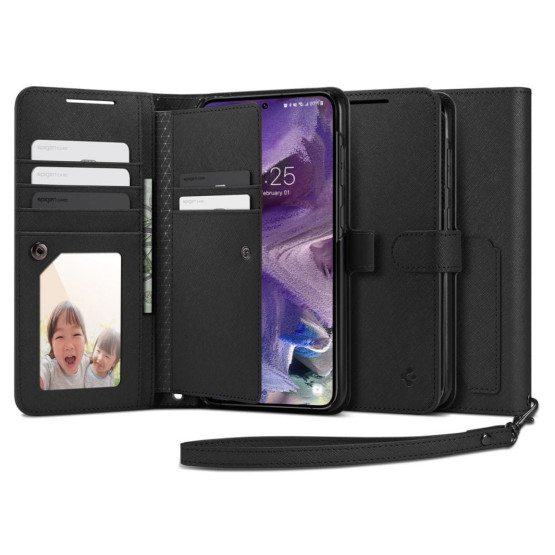 Калъф Spigen Wallet S Plus за Samsung Galaxy S23 Plus - Черен