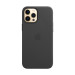 Оригинален гръб Apple Leather Magsafe Cover for iPhone 12 Pro Max - Черен, MHKM3ZE/A