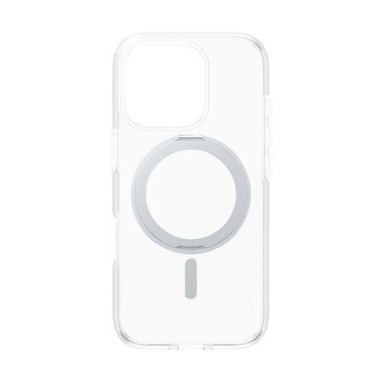 Гръб CARE by PanzerGlass за iPhone 16 Pro, Feature Case Silver Kickstand and MagSafe