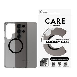 Гръб CARE by PanzerGlass за Samsung Galaxy S25 Ultra, Flagship, Smokey QI,Черен