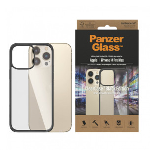 Гръб ClearCase PanzerGlass за Apple Iphone 14 Pro Max , Antibacterial - Черна рамка