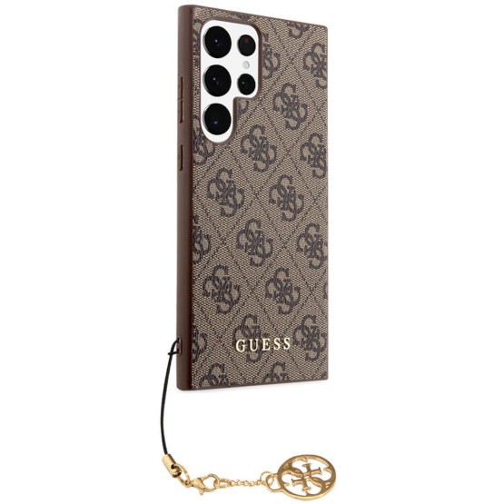 Гръб Guess 4G Charms Case за Samsung Galaxy S24 Ultra - Кафяв