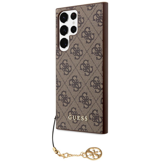 Гръб Guess 4G Charms Case за Samsung Galaxy S24 Ultra - Кафяв