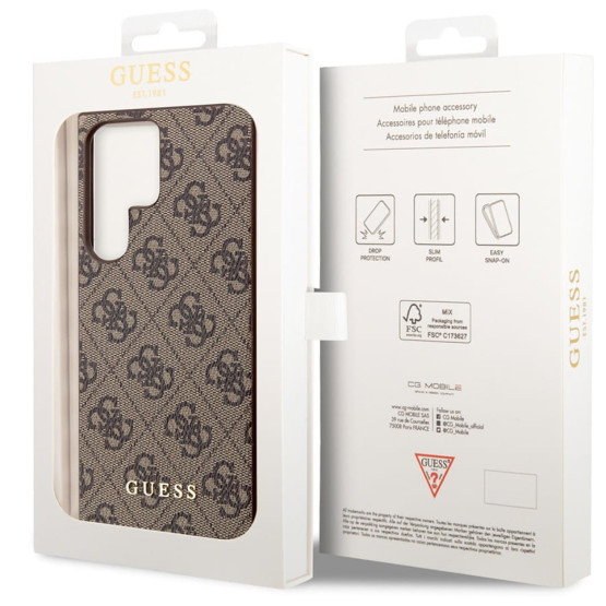 Гръб Guess 4G Charms Case за Samsung Galaxy S24 Ultra - Кафяв