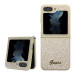 Гръб Guess PC/TPU Glitter Flakes Metal Logo Case за Samsung Galaxy Z Flip 5 - Златист