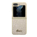 Гръб Guess PC/TPU Glitter Flakes Metal Logo Case за Samsung Galaxy Z Flip 5 - Златист