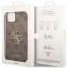 Гръб Guess PU 4G Metal Logo Case за iPhone 14 Plus - Кафяв