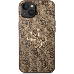 Гръб Guess PU 4G Metal Logo Case за iPhone 14 Plus - Кафяв