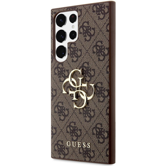 Гръб Guess PU 4G Metal Logo Case за Samsung Galaxy S24 Ultra - Кафяв