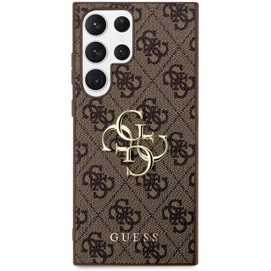 Гръб Guess PU 4G Metal Logo Case за Samsung Galaxy S24 Ultra - Кафяв