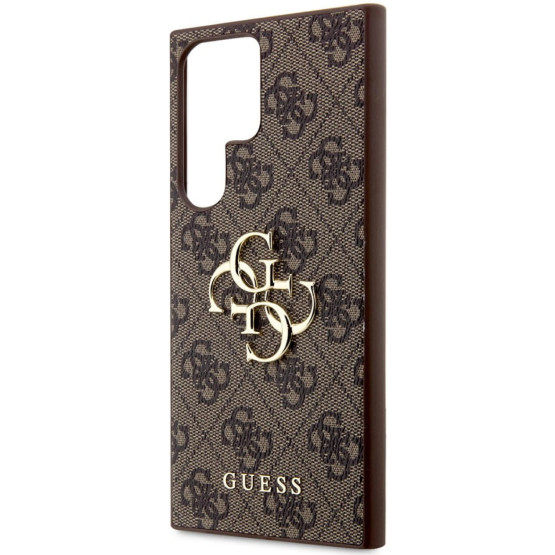 Гръб Guess PU 4G Metal Logo Case за Samsung Galaxy S24 Ultra - Кафяв