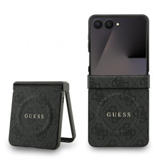 Гръб Guess PU Leather 4G Colored Ring Magnetic Case за Samsung Galaxy Z Flip 7 - Черен
