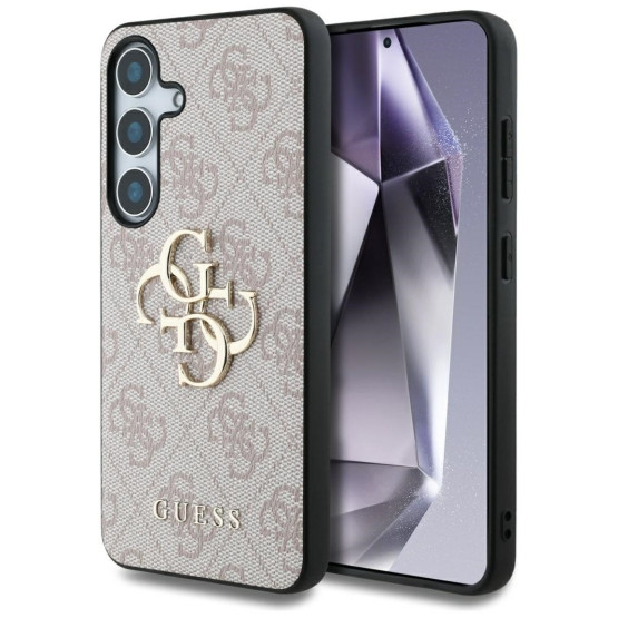 Гръб Guess за Samsung Galaxy S25 Plus ,PU, 4G Metal Logo Case, Розов