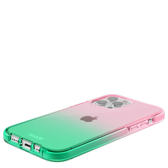 Гръб Holdit Seethru Case за iPhone 13 Pro - Grass green/Bright Pink