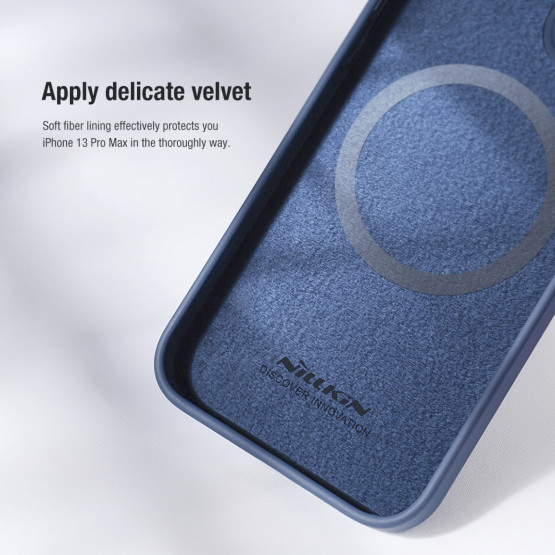 Гръб Nillkin Camshield Silky magnetic silicone case за iphone 13 Pro Max - Син