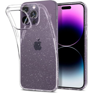 Гръб Spigen Liquid Crystal Glitter за iPhone 14 Pro Max - Прозрачен блестящ