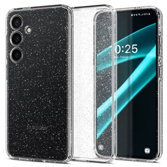 Гръб Spigen Liquid Crystal Glitter за Samsung Galaxy S24 Plus - Прозрачен блестящ