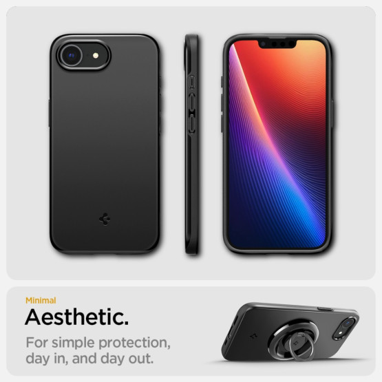 Гръб Spigen за iPhone 16E, Thin Fit, MagSafe, Черен