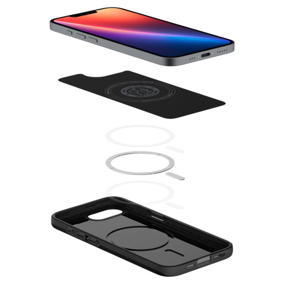 Гръб Spigen за iPhone 16E, Thin Fit, MagSafe, Черен