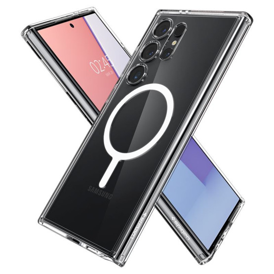 Гръб Spigen за Samsung Galaxy S24 Ultra, Ultra hybrid, OneTap, Metal Ring, Magsafe, Прозрачен