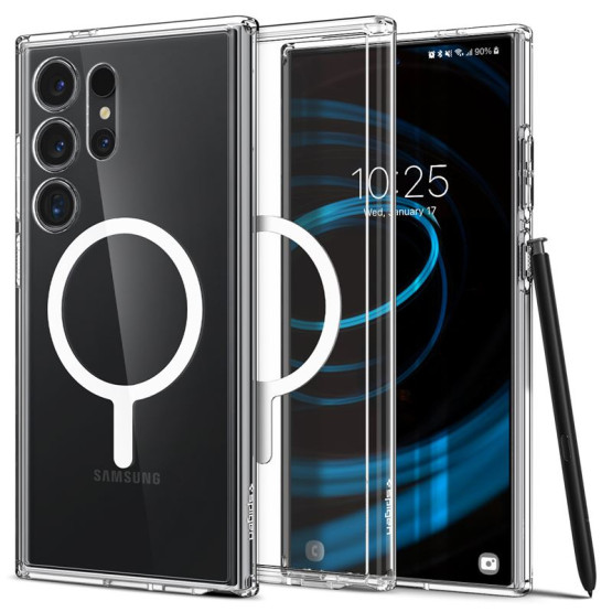 Гръб Spigen за Samsung Galaxy S24 Ultra, Ultra hybrid, OneTap, Metal Ring, Magsafe, Прозрачен