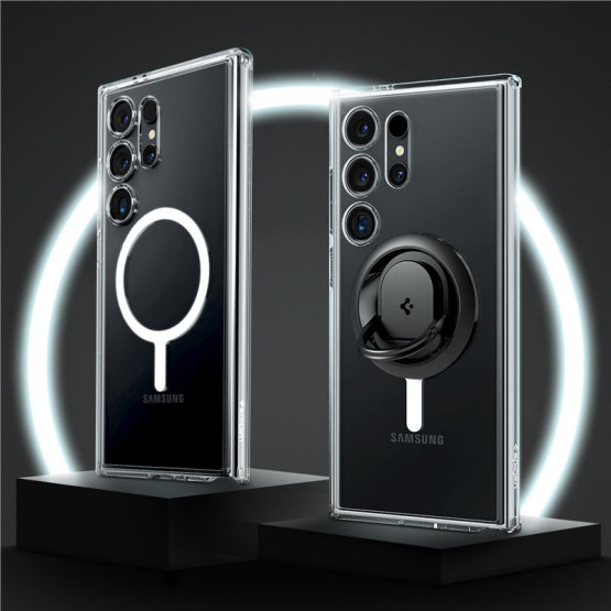 Гръб Spigen за Samsung Galaxy S24 Ultra, Ultra hybrid, OneTap, Metal Ring, Magsafe, Прозрачен