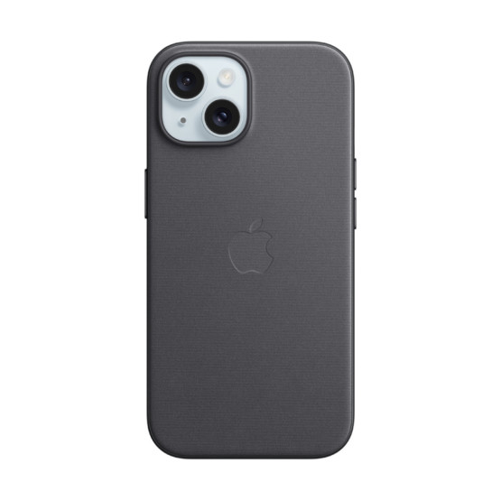 Гръб Apple FineWoven Case with MagSafe за iPhone 15 - Черен, MT393ZM/A