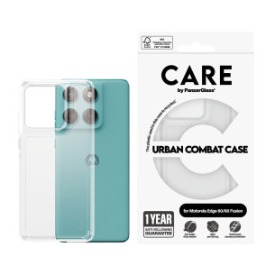 Гръб CARE by PanzerGlass за Motorola Ege60, Edge 60 Fusion, Flagship, Urban Combat, Clear Frame