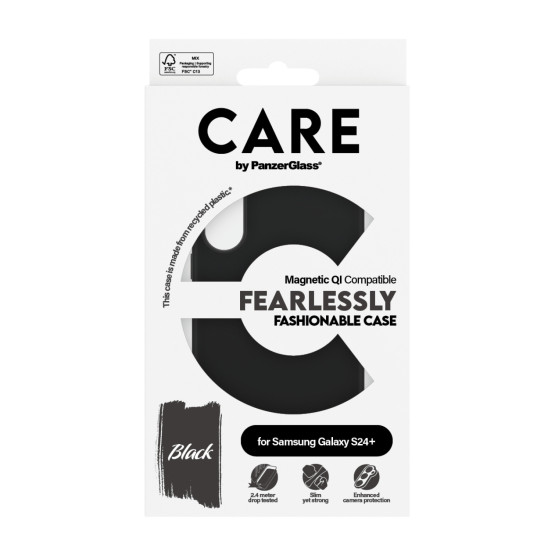 Гръб CARE by PanzerGlass за Samsung Galaxy S24 Plus, Fashion Black, QI,Черен