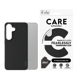 Гръб Care by PanzerGlass за Samsung Galaxy S25, Fashionable Case, QI Compatible, Черен