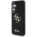 Гръб Guess за Samsung Galaxy S25, PU, Fixed Glitter 4G Metal Logo Case, Черен