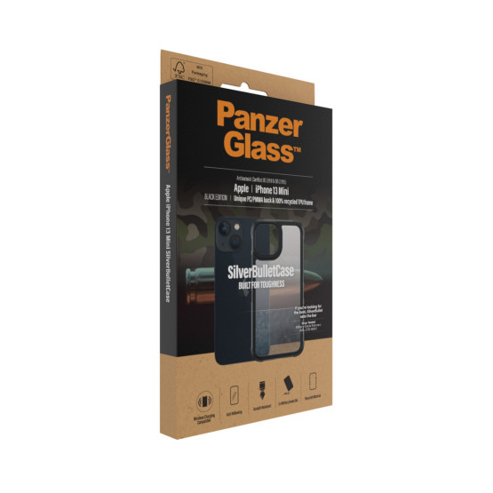 Гръб PanzerGlass SilverBulletCase за Iphone 13 mini - Черна рамка