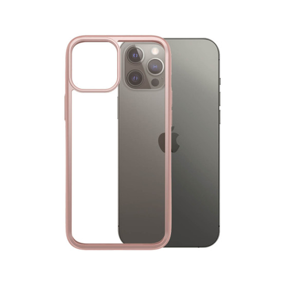 Гръб PanzerGlass за IPhone 12 Pro Max, ClearCase - Rose Gold рамка