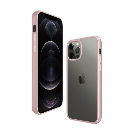 Гръб PanzerGlass за IPhone 12 Pro Max, ClearCase - Rose Gold рамка