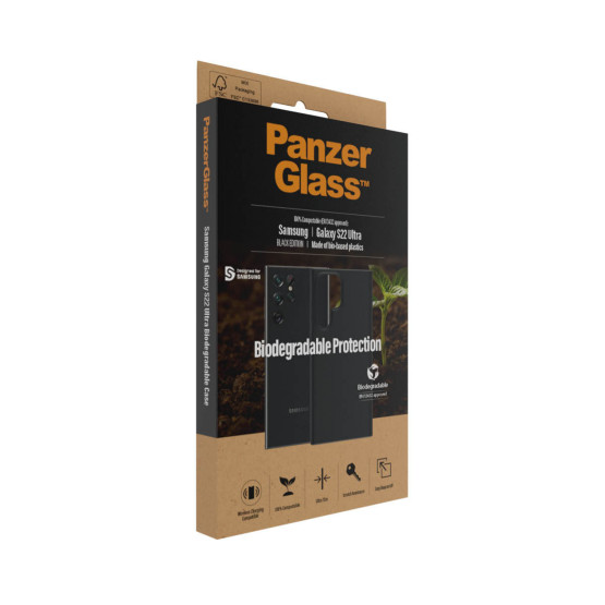Гръб PanzerGlass за Samsung S22 Ultra, Biodegradable, Черен